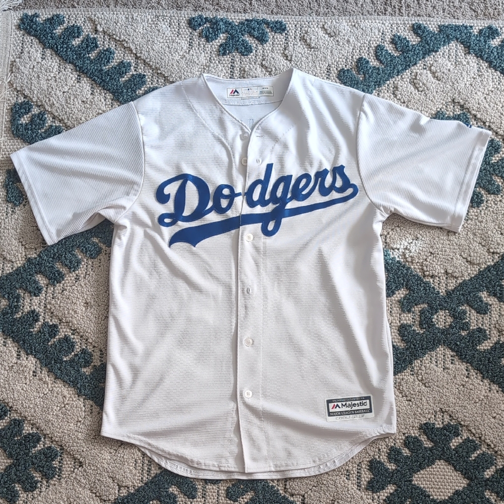 Majestic White and Blue Dodgers Jersey